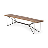 16" Brown and Black Dining Bench