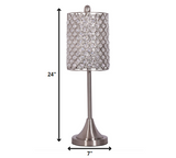 Set Of 2 Metal Table Lamps With Crystal Bead Shade