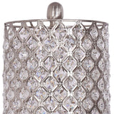 Set Of 2 Metal Table Lamps With Crystal Bead Shade