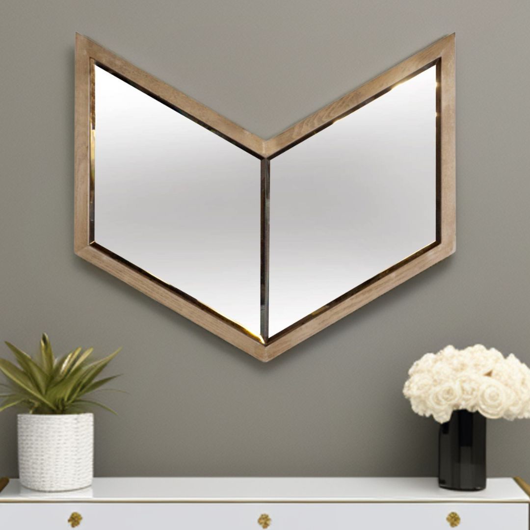 23" Natural Novelty Framed Accent Mirror