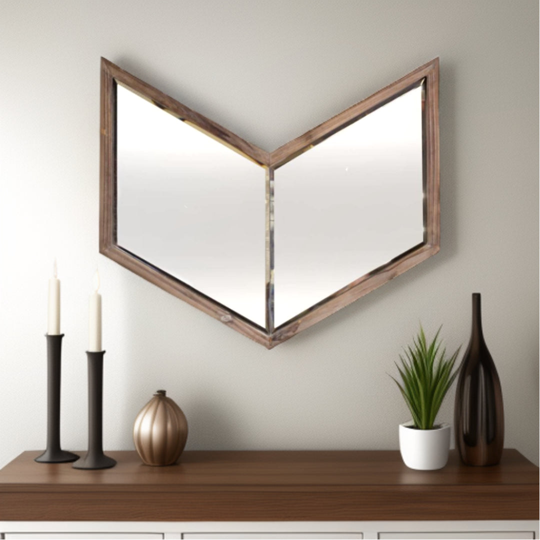 23" Brown Novelty Framed Accent Mirror