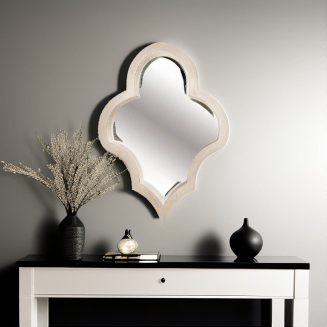 34" Natural Novelty Framed Accent Mirror