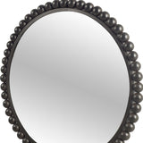 43" Round Black Metal Ball Frame Wall Mirror