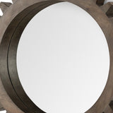 26" Round Natural Wood Frame Wall Mirror