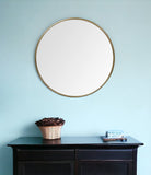 47" Round Gold Metal Frame Wall Mirror