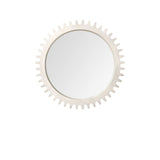 35.5" Round White Wood Frame Wall Mirror