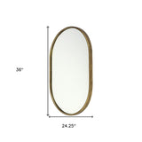 Gold Oval Accent Metal Mirror