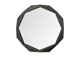 41" Octagon Black Wood Frame Wall Mirror