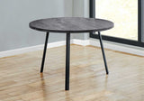 48" Round Dining Room Table With Black Reclaimed Wood And Black Metal