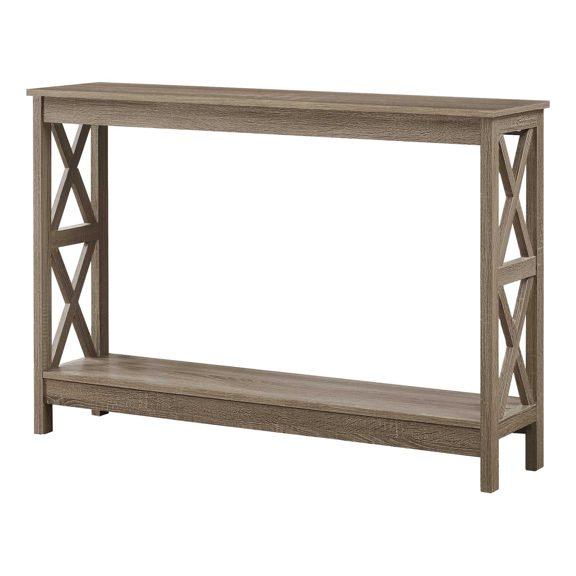 47" Taupe Console Table With Storage