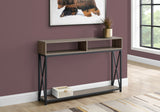 47" Taupe And Black Frame Console Table With Storage