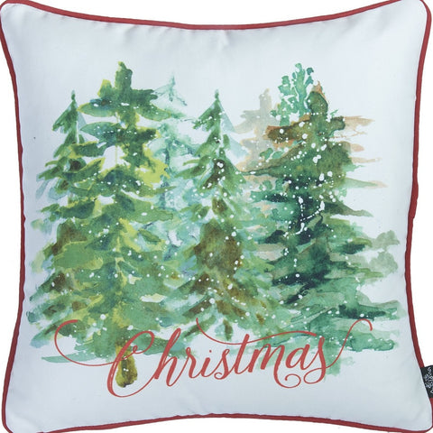 Set Of 4 18" Christmas Trees Throw Pillow Cover In Multicolor