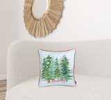 Set Of 4 18" Christmas Trees Throw Pillow Cover In Multicolor