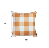 Set Of Four 18" Orange Plaid And Pumpkin Throw Pillow Covers