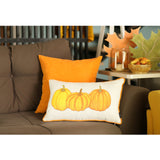 Set Of Four 20" Orange Pumpkin Trio Lumbar Throw Pillow Covers