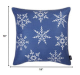 Set Of Two Blue 18" Holiday Snowflakes Throw Pillow Covers