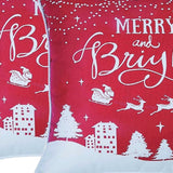 Set Of 2 18" Christmas Merry Bright Throw Pillow Cover In Multicolor