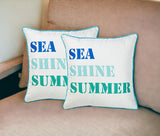 Set Of 2 Sea Shine Summer Throw Pillow Covers