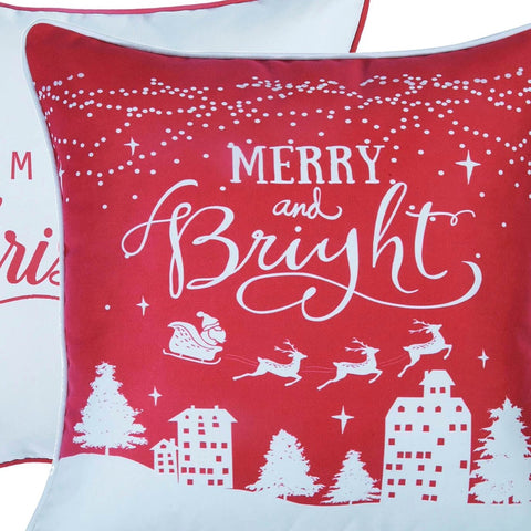 Set Of 2 18" Merry Christmas Throw Pillow Cover