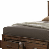Brown And Black Upholstered Bed