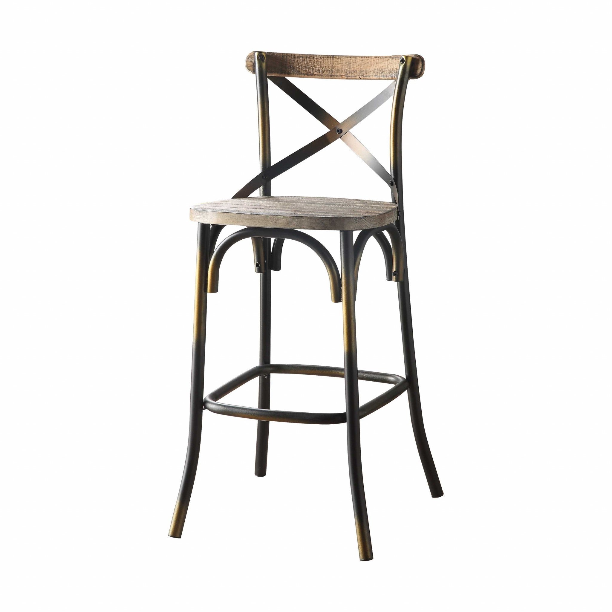 " Oak Metal Bar Height Bar Chair