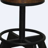 22" Brown And Black Iron Backless Bar Chair