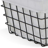 Rectangular White Lined And Metal Wire Storage