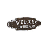 Welcome To The Farm Lacquered Black And White Metal Wall Art