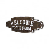 Welcome To The Farm Lacquered Black And White Metal Wall Art