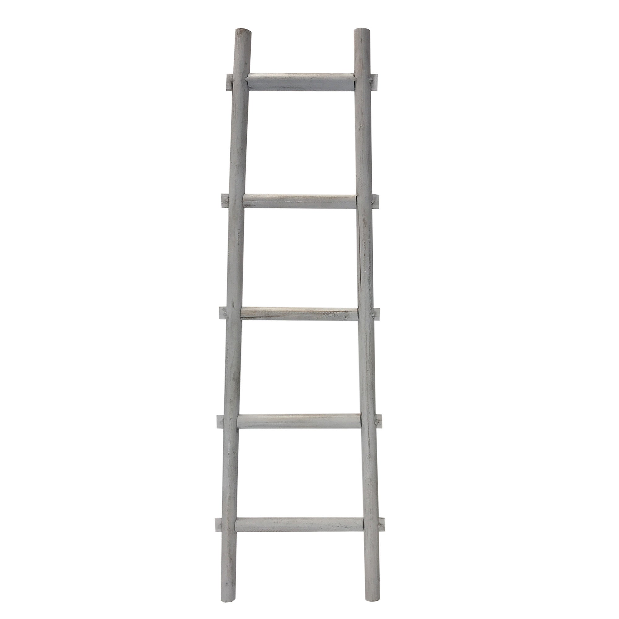 59" X 18" X 2" Grey Decorative Ladder Shelve