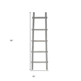 59" X 18" X 2" Grey Decorative Ladder Shelve