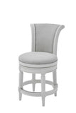 " Light Gray And White Swivel Bar Chair