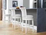 31" Light Gray And White Solid Wood Bar Chair