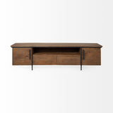 18" Brown 4 Legs Console Table With Storage