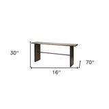16" Brown Solid Wood Console Table