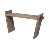 16" Brown Solid Wood 4 Legs Console Table