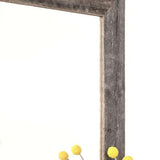 Rustic Weathered Gray Reclaimed Wood Plank Mirror With Shelf