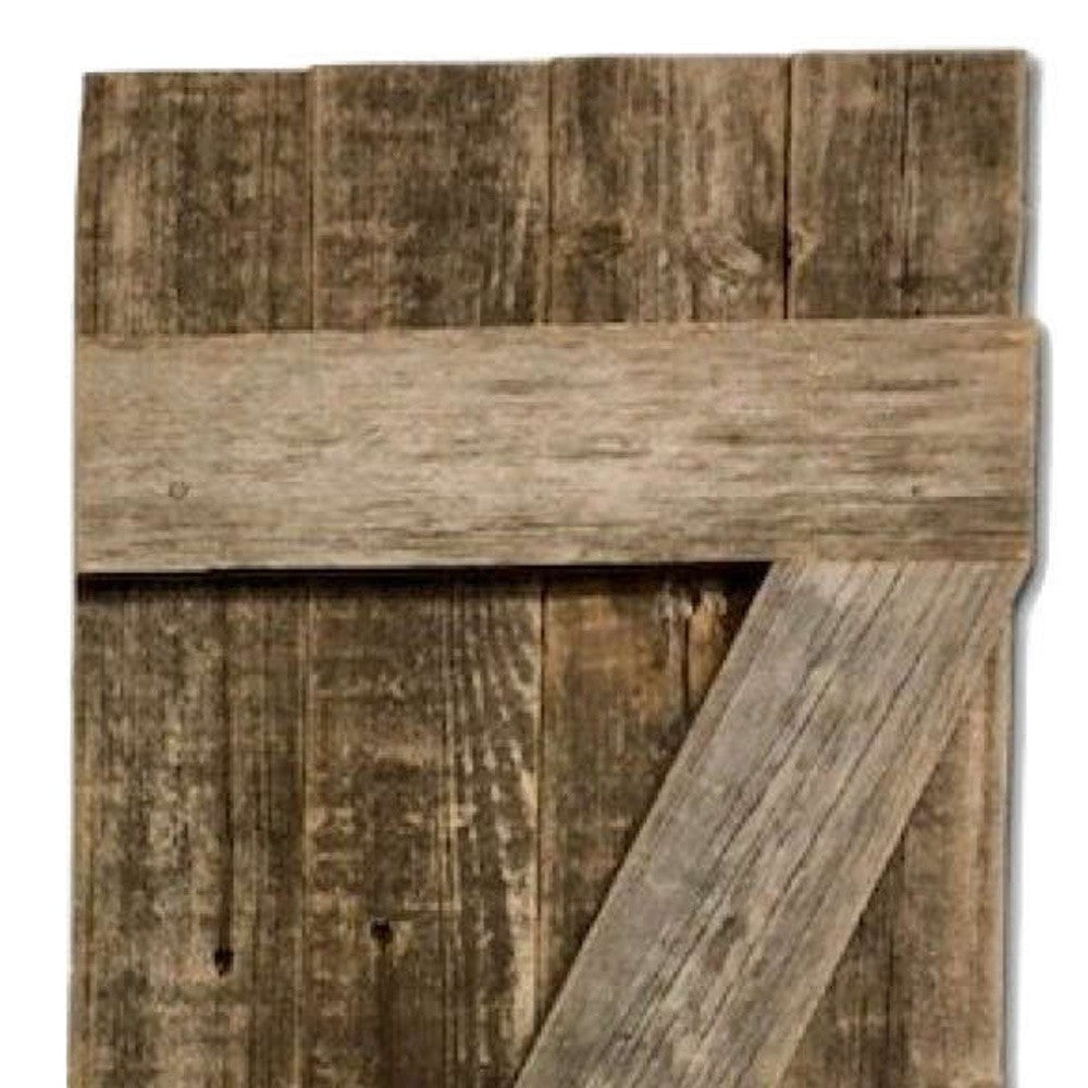 Set of Two 36" X 14" Gray Solid Wood Wall Decor