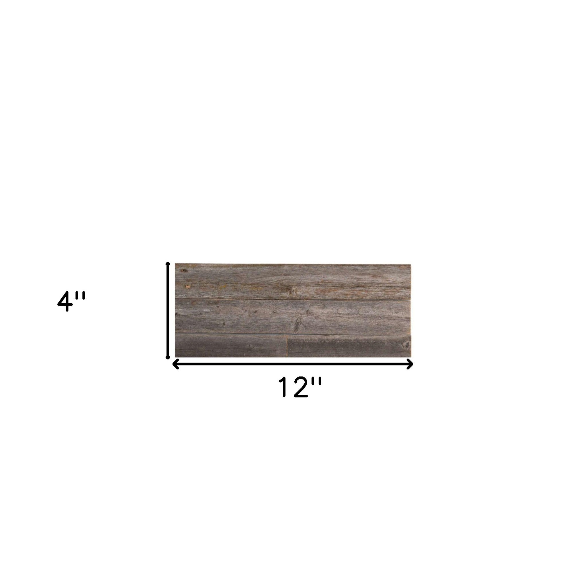 Set of Six 4" X 12" Gray and Brown Wood Planks Wall Decor