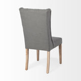 Gray Plush Linen Covering With Ash Solid Wood Base Dining Chair