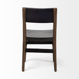 Black Iron Seat With Solid Brown Wooden Base Dining Chair