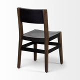 Black Iron Seat With Solid Brown Wooden Base Dining Chair