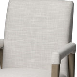 Cream Fabric Wrap With Brown Wood Frame Dining Chair