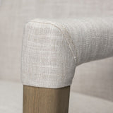 Cream Fabric Wrap With Brown Wood Frame Dining Chair