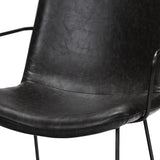 Black Faux Leather With Seat Black Iron Frame Dining Chair