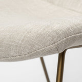 Cream Fabric Wrap With Gold Metal Frame Dining Chair