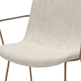 Cream Fabric Wrap With Gold Metal Frame Dining Chair