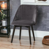 Set Of Two Black Upholstered Fabric Side Chairs