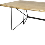 40" Brown And Black Solid Wood And Metal Dining Table