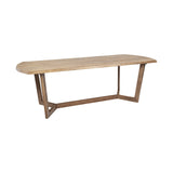 91.5X38 Rectangular Brown Solid Wood Top And Base Dining Table